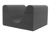 Versatile foam head holder designed to accommodate multiple head positions, allowing for various scans to be performed with a single positioning aid.