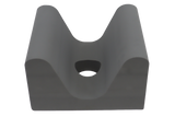 Versatile foam head holder designed to accommodate multiple head positions, allowing for various scans to be performed with a single positioning aid.