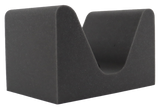 Open-cell foam head holder designed for children which can hold the patient’s head in several positions to allow for multiple scans to be done with the same positioning aid.