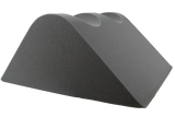 Open-cell foam positioner which provides leg and knee support while maintaining hip flexion.
