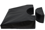 Ultrafoam (closed-cell foam) wedge with a cutout designed to improves transducer access into the vaginal canal making ultrasounds easier.