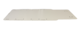 Rectangular coated carbon fiber extender with a tapered section for the patient's head which widens the Canon CAT-850B/CAT-870B tables.