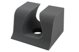Versatile open-cell foam head immobilizer designed to allow for capture of multiple angles of the patient's head.