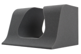 Versatile open-cell foam head immobilizer designed to allow for capture of multiple angles of the patient's head.