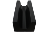 ScanCoat-coated foam positioning aid with a contoured cavity to keep a patient’s leg in place. Used with a cast to improve comfort.