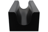 ScanCoat-coated foam positioning aid with a contoured cavity to keep a patient’s leg in place. Used with a cast to improve comfort.