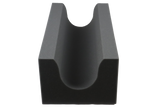 Open-cell foam positioning aid with a contoured cavity to keep a patient’s leg in place. Used with a cast to improve comfort.