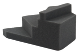 Open-cell foam positioner which allows for lateral positioning of the left hand.