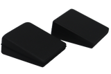 Unique, angled positioning wedges that slide between the bottom of the head holder and the foam insert, elevating the patient’s forehead.