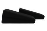 Unique, angled positioning wedges that slide between the bottom of the head holder and the foam insert, elevating the patient’s forehead.