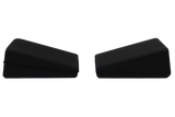 Unique, angled positioning wedges that slide between the bottom of the head holder and the foam insert, elevating the patient’s forehead.
