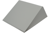 Open-cell foam wedge which supports knee during angiography procedures.