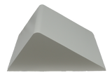 Open-cell foam wedge which supports knee during angiography procedures.