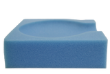 Open-cell foam positioining aid designed for general cranial positioning, this product’s circular depression in the center perfectly cradles the back of the head while simultaneously being low-profile and light.