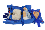 Flexible splint designed for babies which becomes rigid when vacuumed.