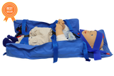 Flexible splint designed for babies which becomes rigid when vacuumed.