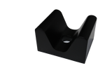Versatile foam head holder designed to accommodate multiple head positions, allowing for various scans to be performed with a single positioning aid.