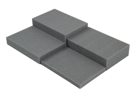 Set of rectangular open-cell foam blocks of various sizes used for general positioning.