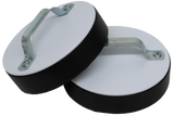 Thick ScanCoat-coated foam pads with plastic bases and handles. Paddles give providers a means to hold patients' heads stable with more cushion and comfort for the patient than doing so with their bare hands.